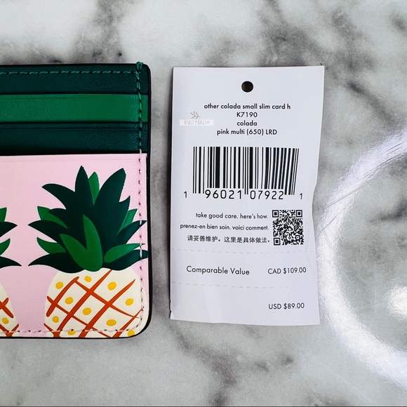 Kate Spade Colada Pineapple Small Slim Card Holder Wallet - Picture 5 of 5